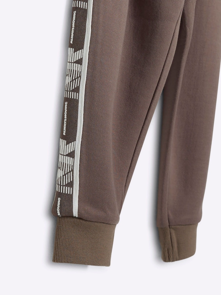 River Island Brown Regular Fit Boys Sporty Hoodie Jog Set - Image 5 of 5