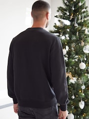 Threadbare Black Christmas Slogan Sweatshirt - Image 4 of 5