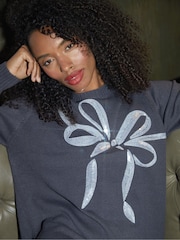 Threadbare Grey Crew Neck Knitted Christmas Jumper Dress - Image 4 of 4