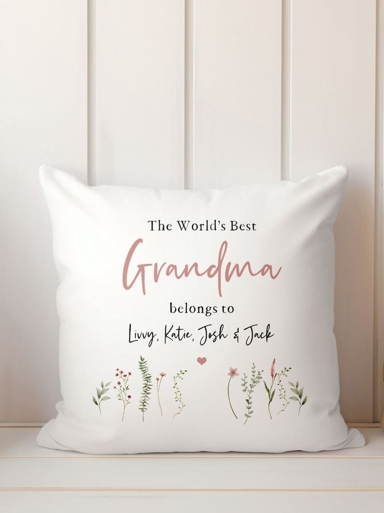 Personalised 100% Cotton Cushion by Koko Blossom - Image 1 of 3