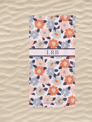 Personalised Floral Beach Towel by Koko Blossom - Image 1 of 2