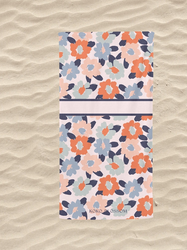 Personalised Floral Beach Towel by Koko Blossom - Image 2 of 2