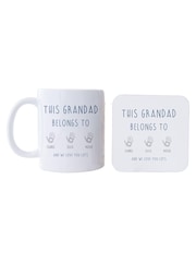 Personalised This Grandad Belongs to Mug Coaster Set by Koko Blossom - Image 1 of 5