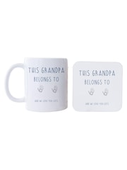 Personalised This Grandad Belongs to Mug Coaster Set by Koko Blossom - Image 3 of 5