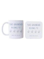 Personalised This Grandad Belongs to Mug Coaster Set by Koko Blossom - Image 4 of 5