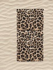 Personalised Leopard Print Beach Towel by Koko Blossom - Image 2 of 2