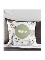 100% Linen Personalised Kids Safari Cushion by Koko Blossom - Image 1 of 3