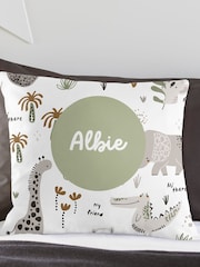 100% Linen Personalised Kids Safari Cushion by Koko Blossom - Image 2 of 3