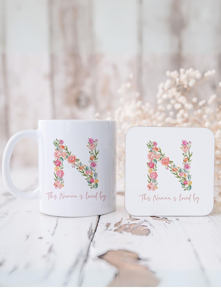 Personalised Floral Initial Mug Coaster By Koko Blossom - Image 2 of 2