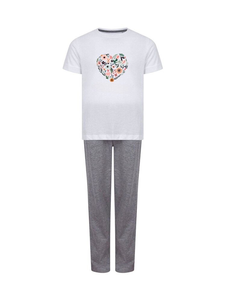 Womens Personalised 100% Cotton Floral Heart Pyjamas by Koko Blossom - Image 2 of 2