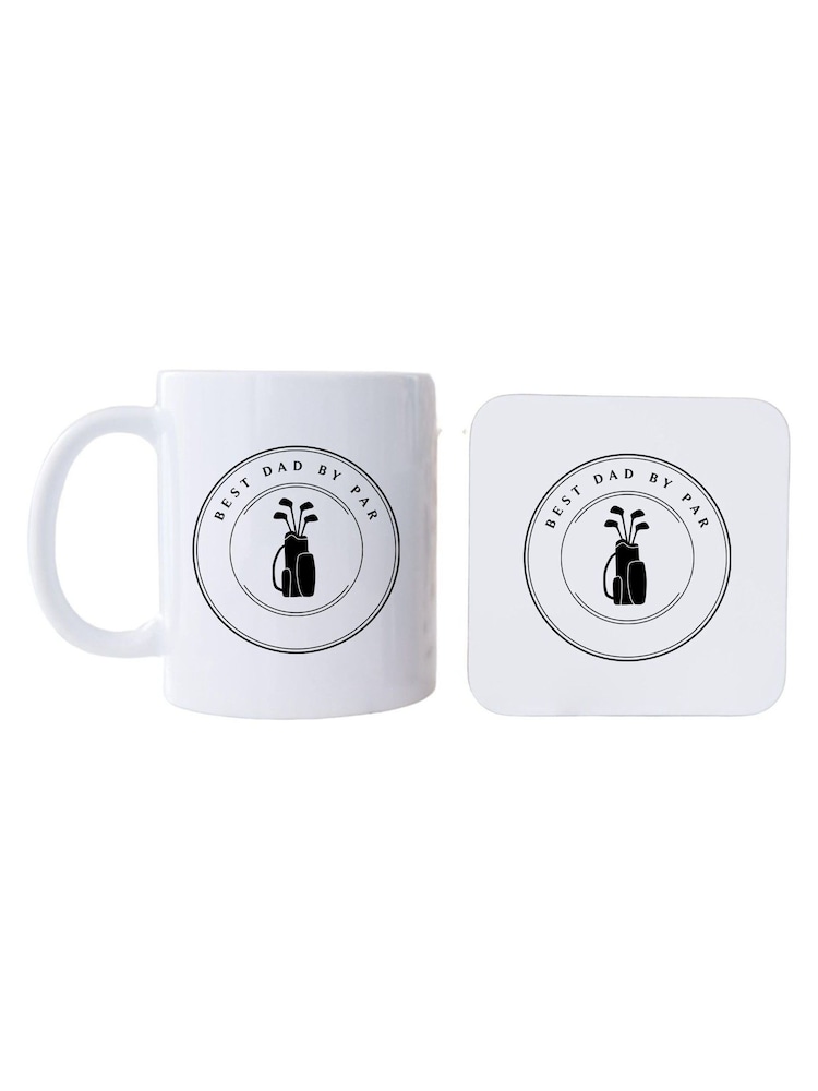 Personalised Best by Par Mug Coaster Set by Koko Blossom - Image 2 of 2