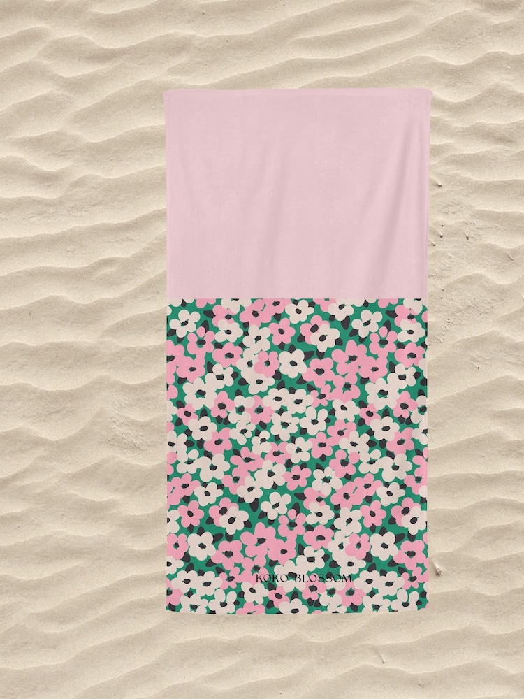Personalised Floral Beach Towel by Koko Blossom - Image 2 of 2