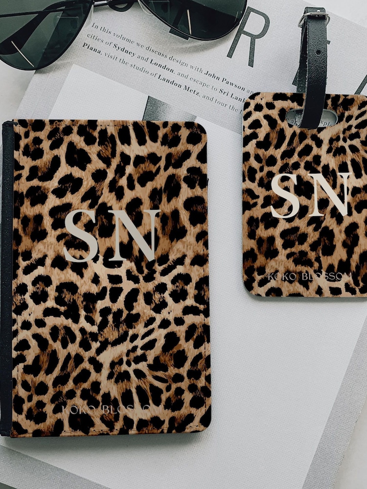Personalised Leopard Print Travel Set by Koko Blossom - Image 1 of 2