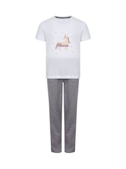 Personalised Unicorn 100% Cotton Pyjamas by Koko Blossom - Image 1 of 2