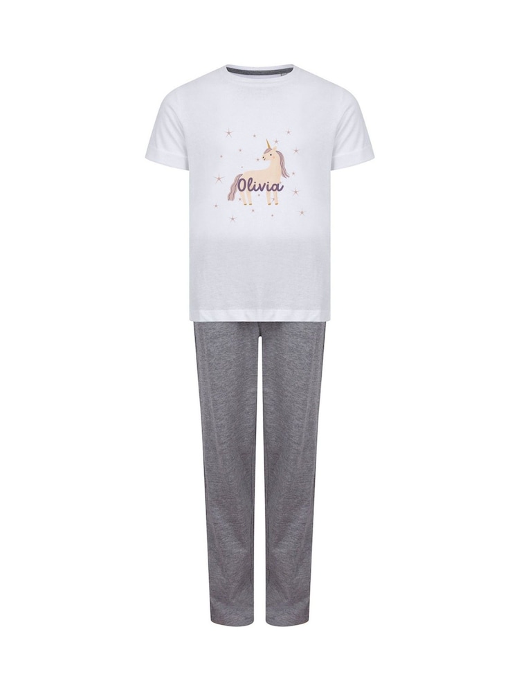 Personalised Unicorn 100% Cotton Pyjamas by Koko Blossom - Image 1 of 2