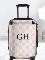 Personalised Checkerboard Suitcase by Koko Blossom - Image 1 of 2