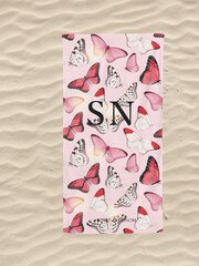 Personalised Butterfly Print Beach Towel by Koko Blossom - Image 1 of 2