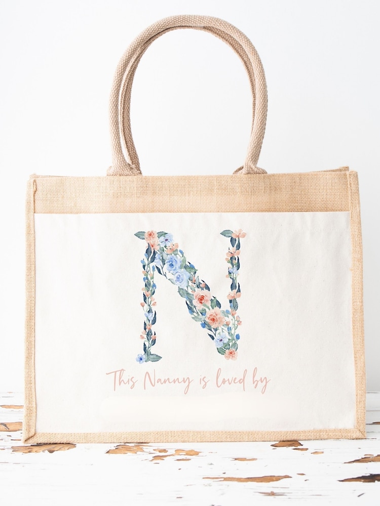 Personalised Floral Initial Tote Bag by Koko Blossom - Image 2 of 4