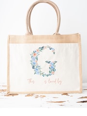 Personalised Floral Initial Tote Bag by Koko Blossom - Image 3 of 4