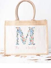 Personalised Floral Initial Tote Bag by Koko Blossom - Image 4 of 4