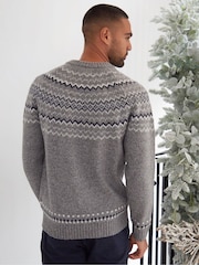 Threadbare Grey Crew Neck Christmas Jumper - Image 2 of 5