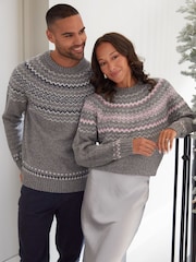 Threadbare Grey Crew Neck Christmas Jumper - Image 5 of 5