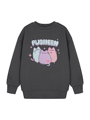 Vanilla Underground Grey Girls Pusheen 100% Cotton Licensed Sweatshirt - Image 1 of 6