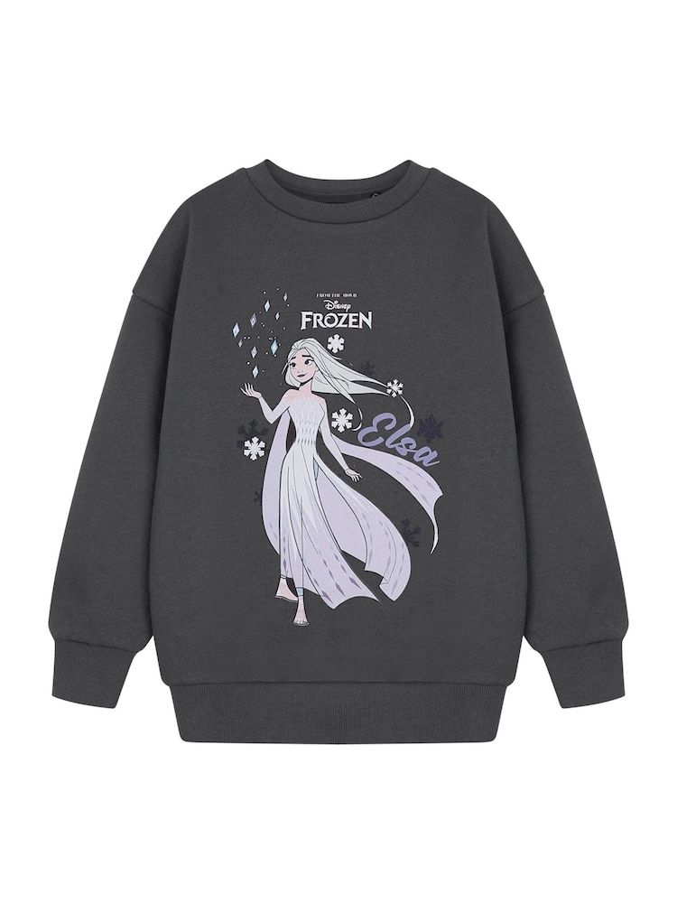 Vanilla Underground Grey Girls Disney Frozen 100% Cotton Licensed Sweatshirt - Image 1 of 6