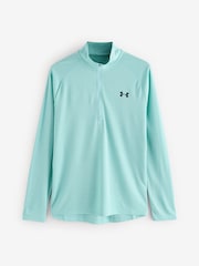 Under Armour Blue Tech Textured 1/2 Zip Sweat Top - Image 3 of 3