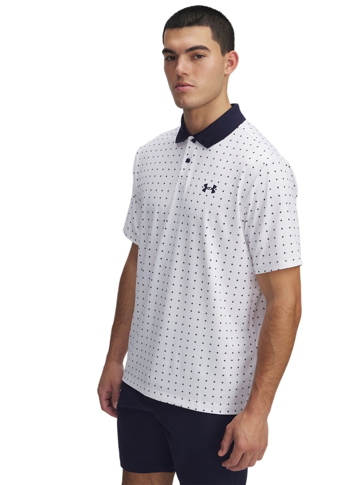 أبيض - قميص بولو مطبوع Matchplay من Under Armour - صورة 1 من 2