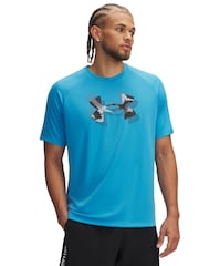 Blau - Under Armour Tech Camo Print Fill T-Shirt - Bild 1 von 2
