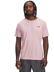 Under Armour Pink Grey Tech Textured T-Shirt - Image 1 of 2