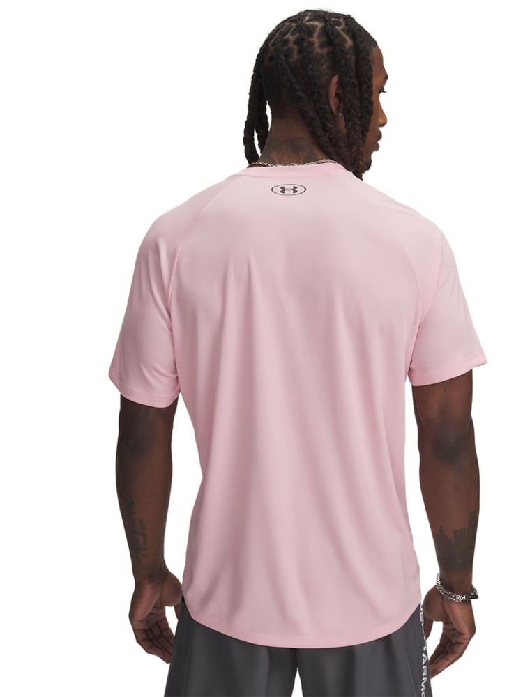 Under Armour Pink Grey Tech Textured T-Shirt - Image 2 of 2