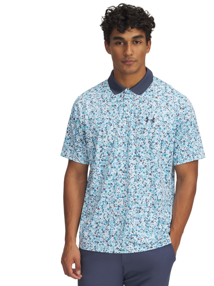 Under Armour Pearl White Matchplay Printed Polo Shirt - Image 1 of 2