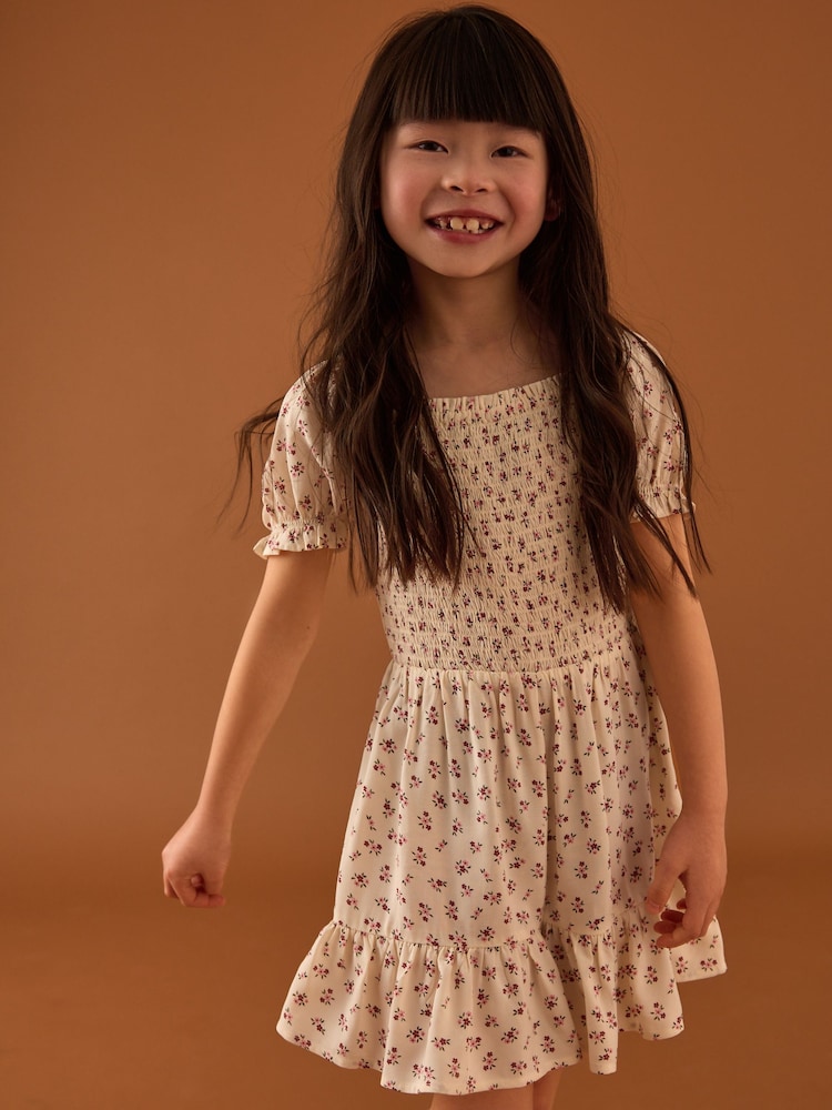 Pink Ditsy Shirred Playsuit (3-16yrs) - Image 1 of 8