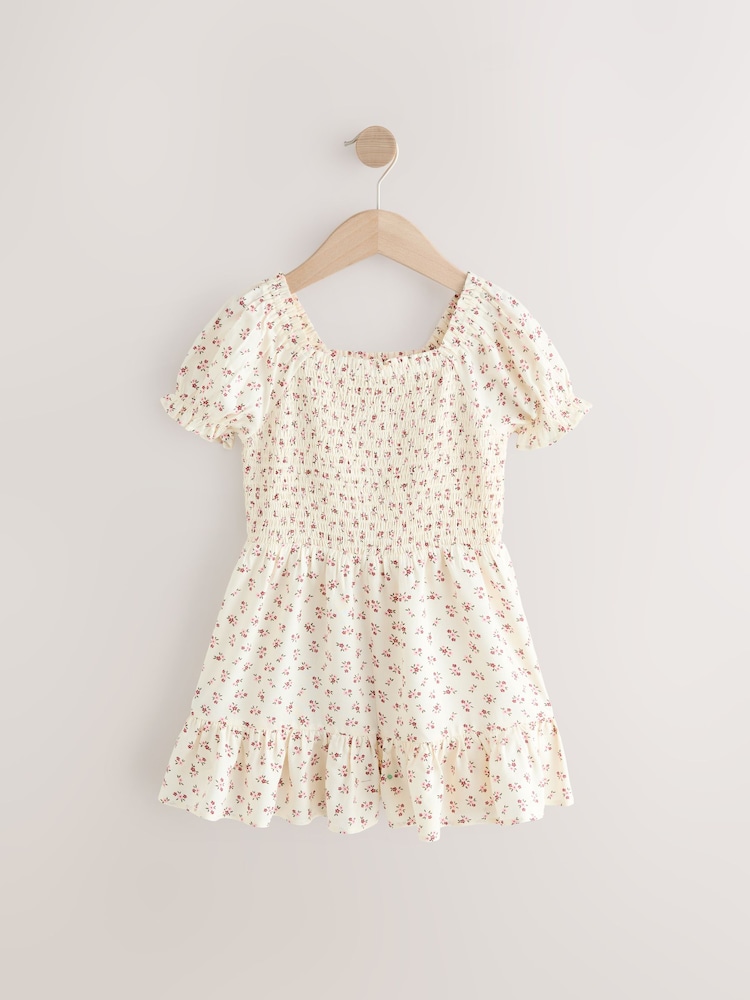 Pink Ditsy Shirred Playsuit (3-16yrs) - Image 5 of 8