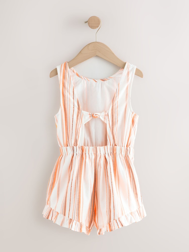 Orange Stripe Bow Detail Playsuit (3-16yrs) - Image 6 of 8
