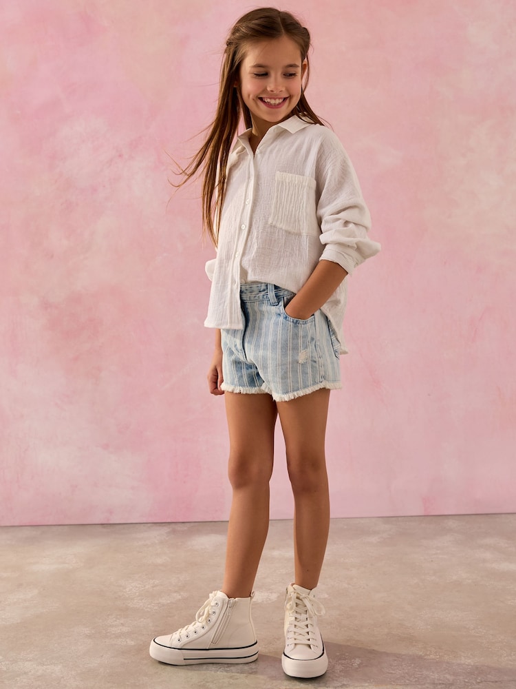 White Oversized 100% Cotton Shirt (3-16yrs) - Image 2 of 7