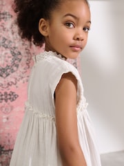 White Crochet Trim Summer Dress (3-16yrs) - Image 3 of 5