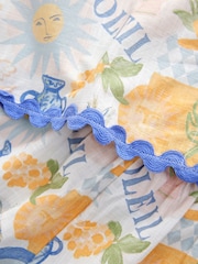 Blue/Yellow Resort Print 100% Cotton Shirt And Shorts Co-ord Set (3-16yrs) - Image 9 of 10