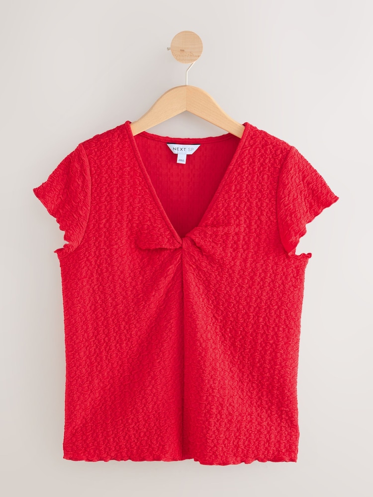 Red Front Twist T-Shirt - Image 1 of 1