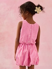 Pink Stripe 100% Cotton Blouse And Puffball Skirt Co-ord Set (3-16yrs) - Image 3 of 7