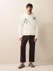 Светло-бежевый - Cotton Rich Printed Graphic Hoodie - Изображение 3 из 8