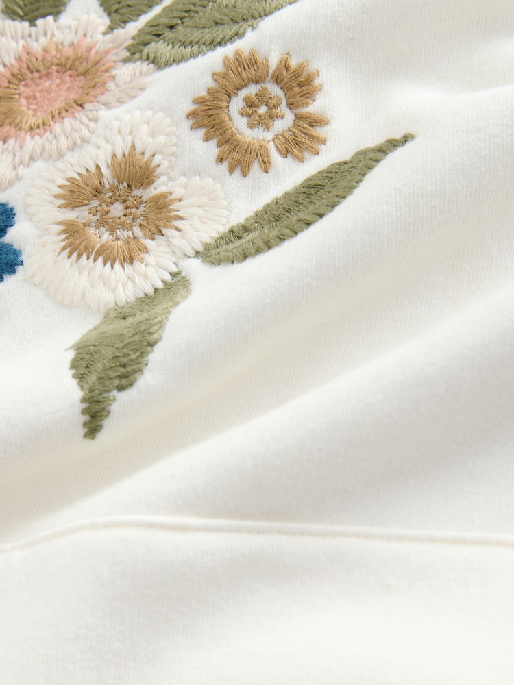 Ecru Cotton Rich Printed Graphic Hoodie - Image 7 of 8