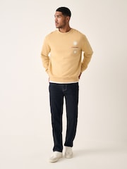 Yellow Cotton Rich Crew Graphic Print Sweatshirt - Image 2 of 9