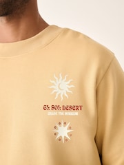 Yellow Cotton Rich Crew Graphic Print Sweatshirt - Image 5 of 9