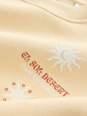 Yellow Cotton Rich Crew Graphic Print Sweatshirt - Image 8 of 9