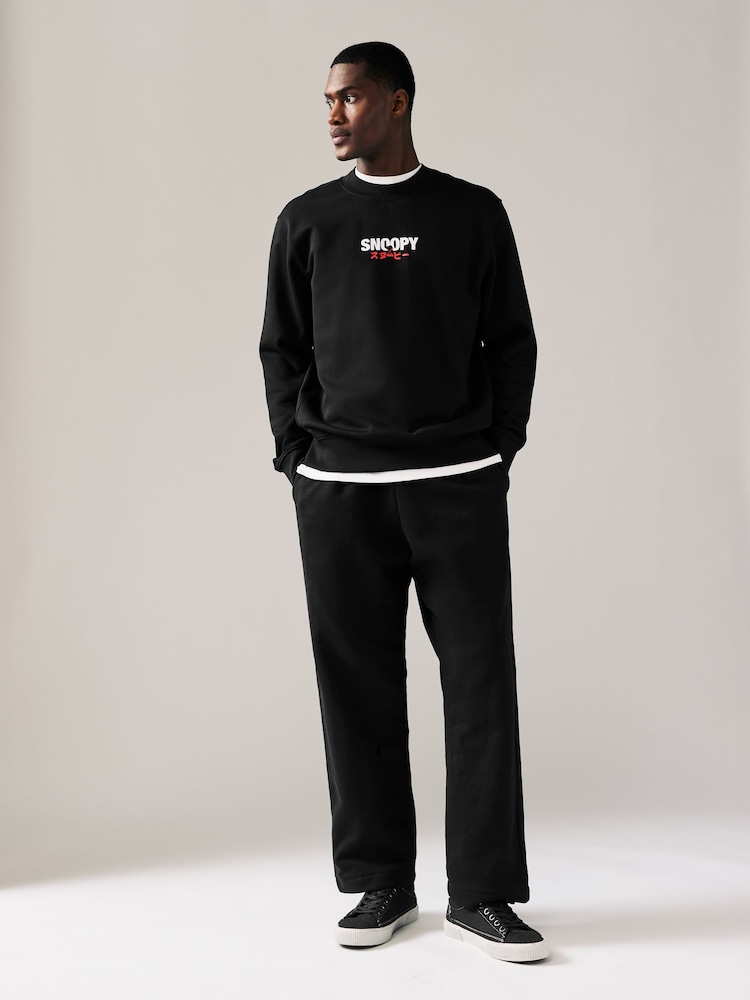 Black Snoopy License Graphic Crew Sweatshirt - Image 2 of 8