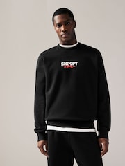 Black Snoopy License Graphic Crew Sweatshirt - Image 3 of 8