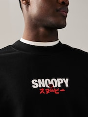 Black Snoopy License Graphic Crew Sweatshirt - Image 4 of 8
